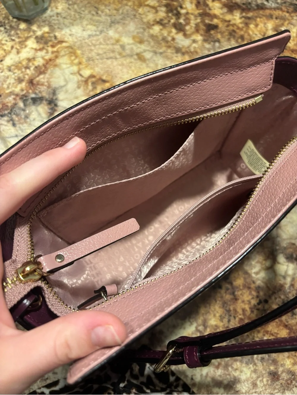 kate spade Dusty Mauve Crossbody with Deep Plum Strap